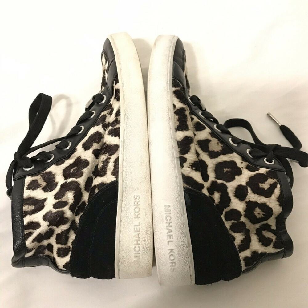 MICHAEL KORS Mid Top Pony hair Sneakers Size 6 - Picture 2 of 8